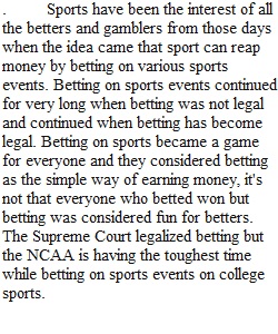 Betting on Sports